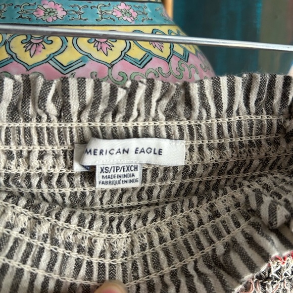 American Eagle Outfitters Striped Jumpsuit - Black, Tan, and Orange XS - Picture 2 of 16